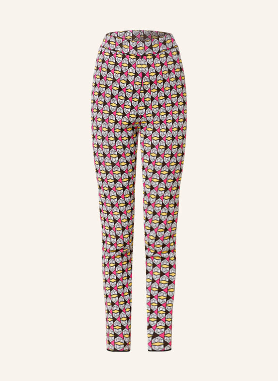 JET SET Strick-Leggings DUNKELBRAUN/ PINK/ WEISS