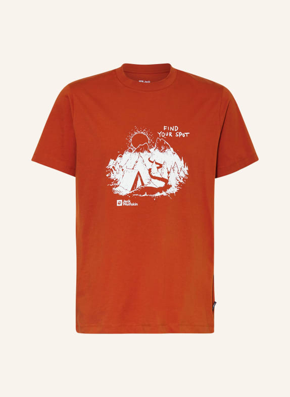 Jack Wolfskin T-Shirt FIND YOUR SPOT COGNAC/ WEISS