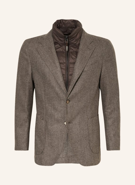 windsor. Tailored jacket TRIEST extra slim fit with detachable trim DARK BROWN/ BEIGE