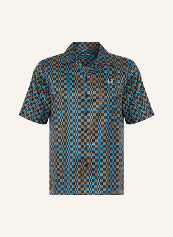 FRED PERRY Resorthemd Comfort Fit OLIV/ DUNKELBLAU