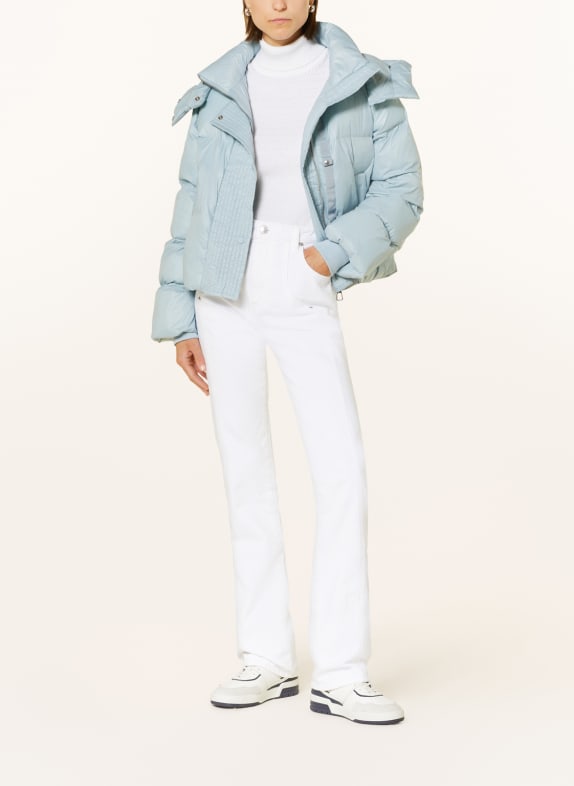 MRS & HUGS Quilted jacket with detachable hood LIGHT BLUE