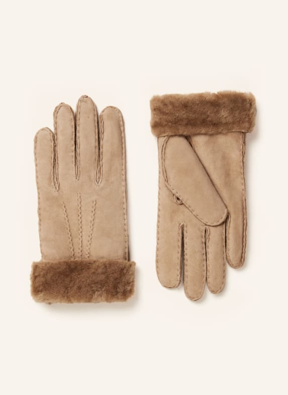 KESSLER Leather gloves ILVY LIGHT BROWN