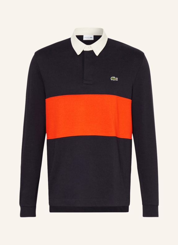 LACOSTE Jersey-Poloshirt Relaxed Fit DUNKELBLAU/ ROT
