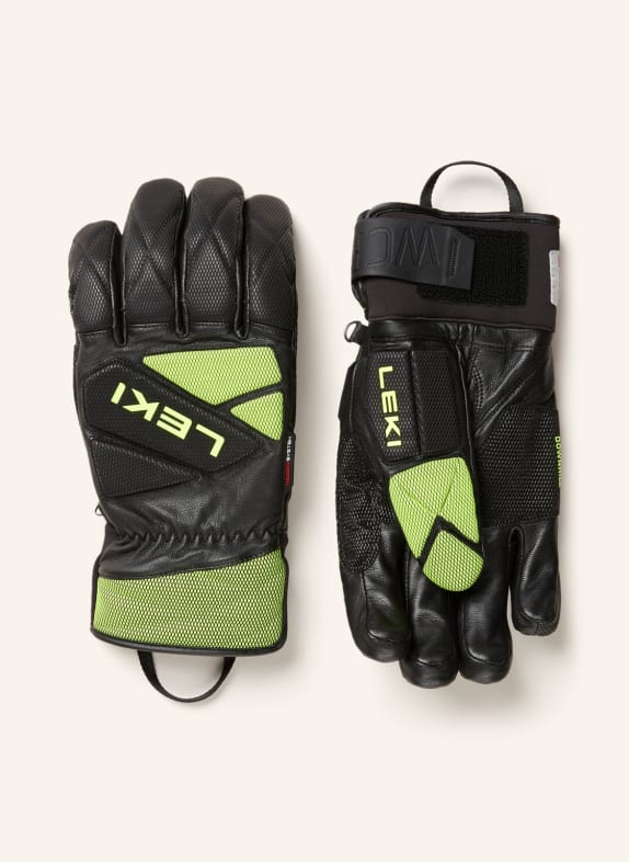 LEKI Ski gloves WCR VENOM DH 3D BLACK/ NEON YELLOW