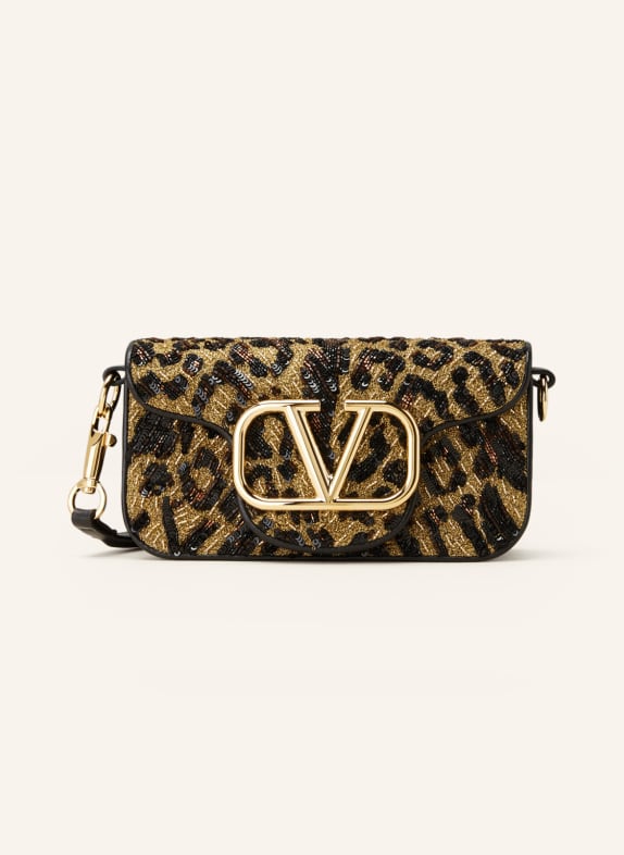 VALENTINO GARAVANI Clutch LOCÒ mit Schmucksteinen SCHWARZ/ GOLD