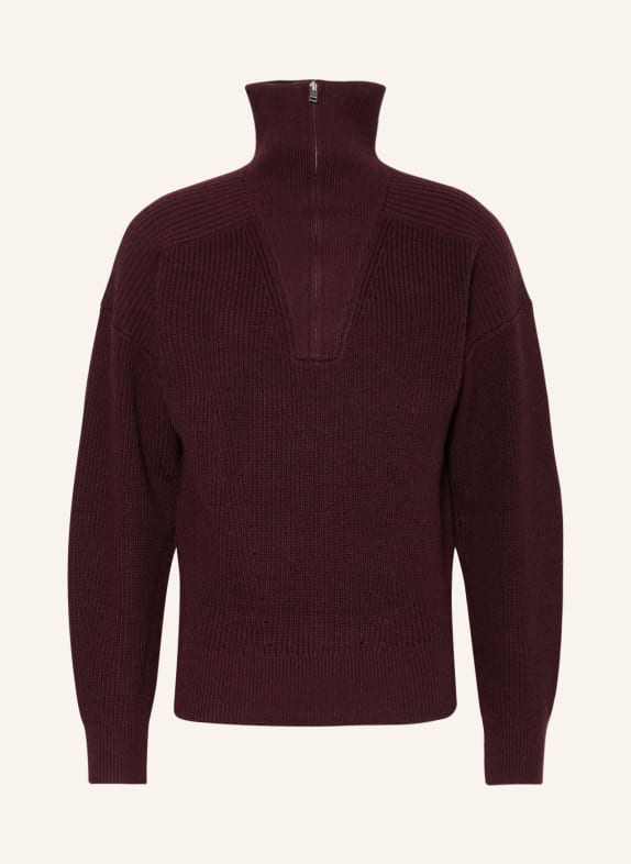 ISABEL MARANT Half-zip sweater BENNY DARK RED