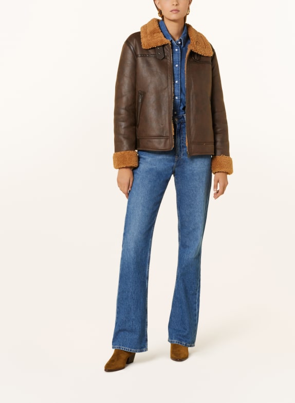 Pepe Jeans Jacket in leather look with teddy