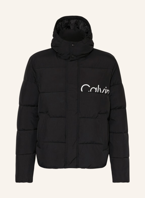Calvin Klein Jeans Steppjacke mit abnehmbarer Kapuze SCHWARZ/ WEISS