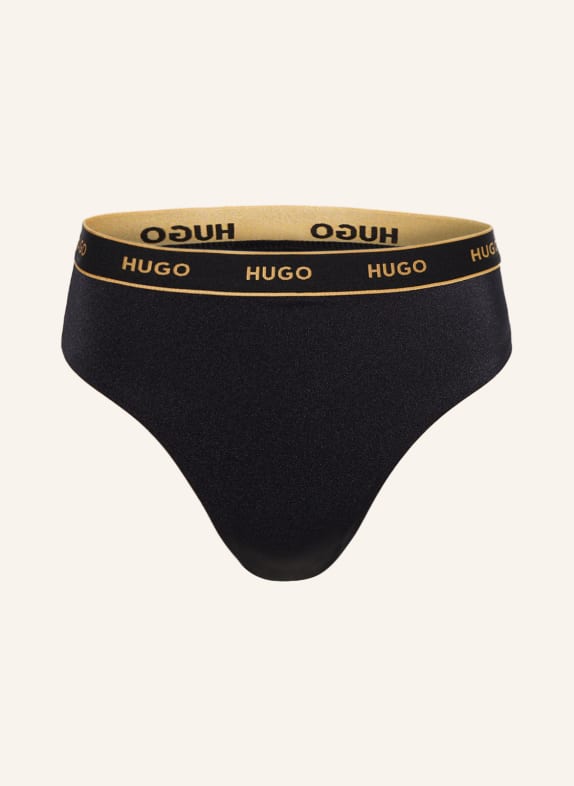 HUGO High-waist bikini bottoms SPARKLING BLACK