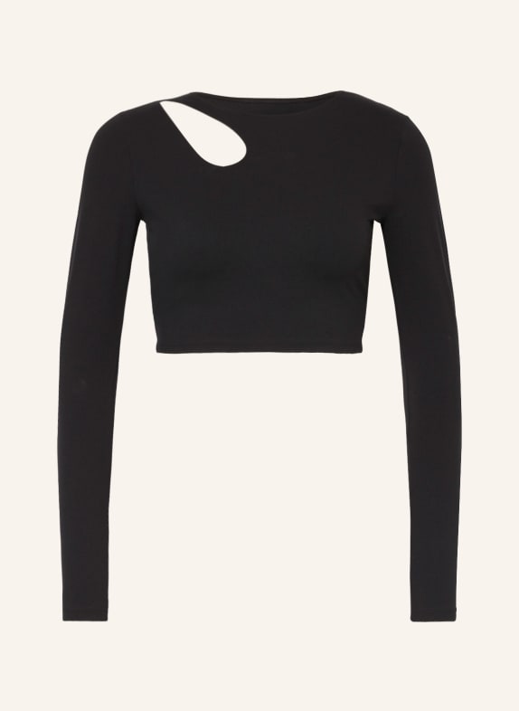 Wolford Cropped-Longsleeve mit Cut-out SCHWARZ