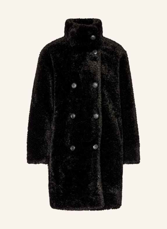 RINO & PELLE Kabát MARLIS z umělé kožešiny ČERNÁ