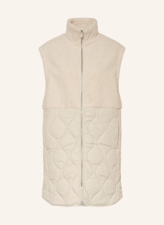 RINO & PELLE Quilted jacket in mixed materials LIGHT GRAY