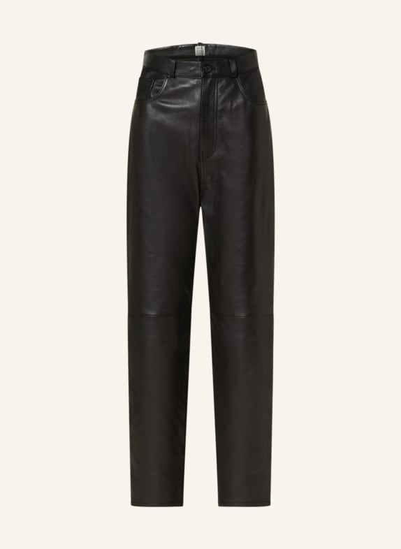 TOTEME 7/8 trousers made of leather BLACK