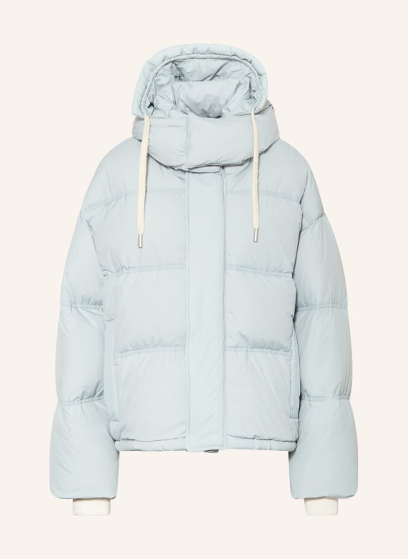 AMI PARIS Oversized down jacket with removable hood LIGHT BLUE
