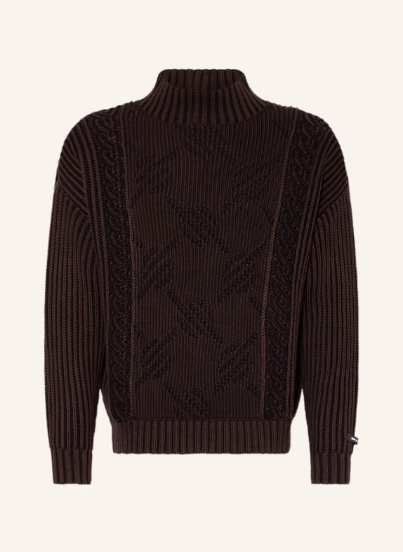 DAILY PAPER Oversized-Pullover RAJAB DUNKELBRAUN/ SCHWARZ