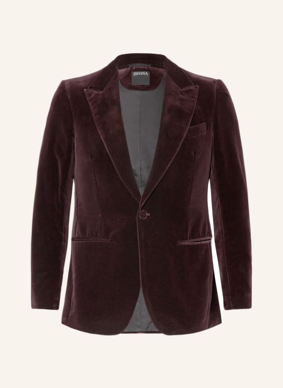 ZEGNA Tuxedo jacket regular fit made of velvet DARK RED