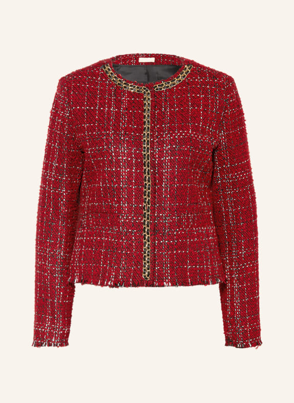LIU JO Boxy jacket with glitter thread RED/ BLACK/ WHITE