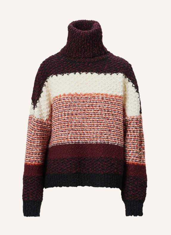 Lala Berlin Turtleneck sweater KALEA DARK RED/ ORANGE/ ECRU