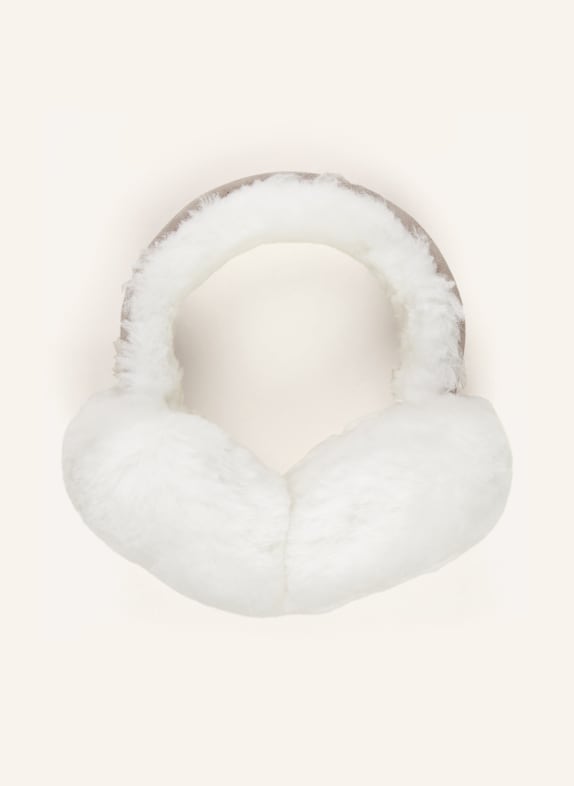 SEEBERGER Earmuffs with real fur GRAY/ WHITE