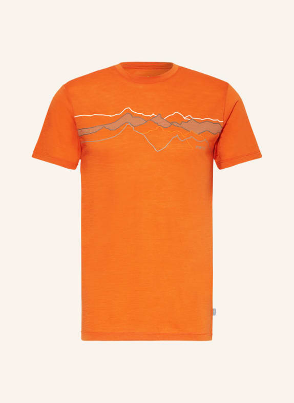 me°ru' T-Shirt LAHOLM mit Merinowolle ORANGE