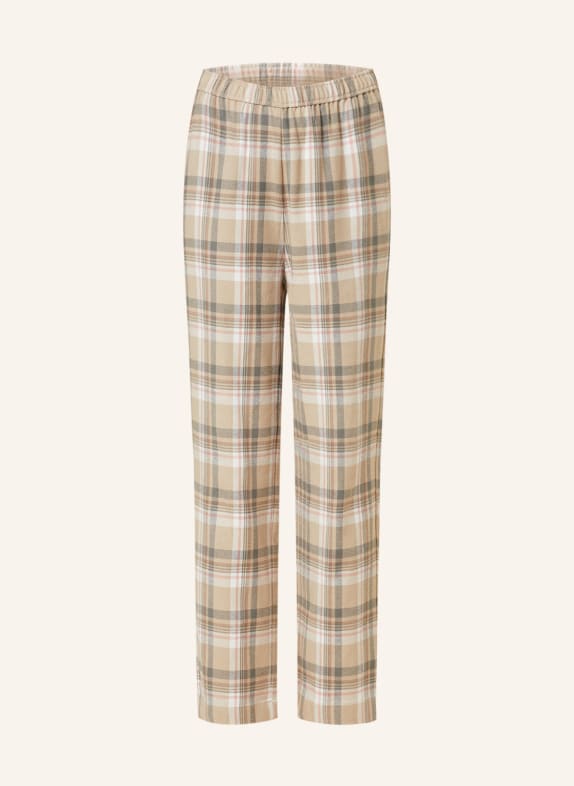 darling harbour Pajama pants in flannel BEIGE/ ECRU/ ROSE