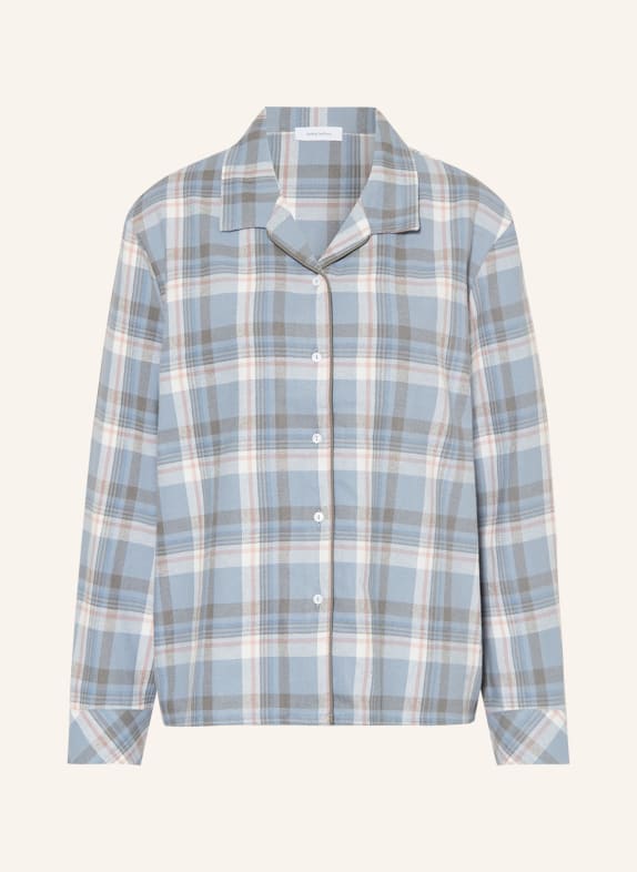 darling harbour Pajama shirt made of flannel LIGHT BLUE/ ROSE/ WHITE