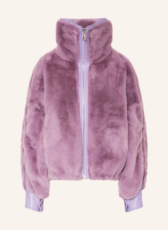 ESSENTIEL ANTWERP Kunstpelz-Jacke ERG HELLLILA