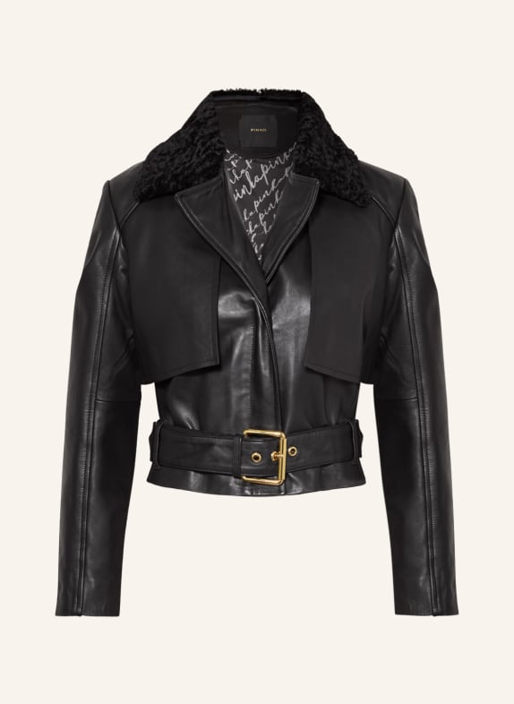 PINKO Lederjacke SCHWARZ