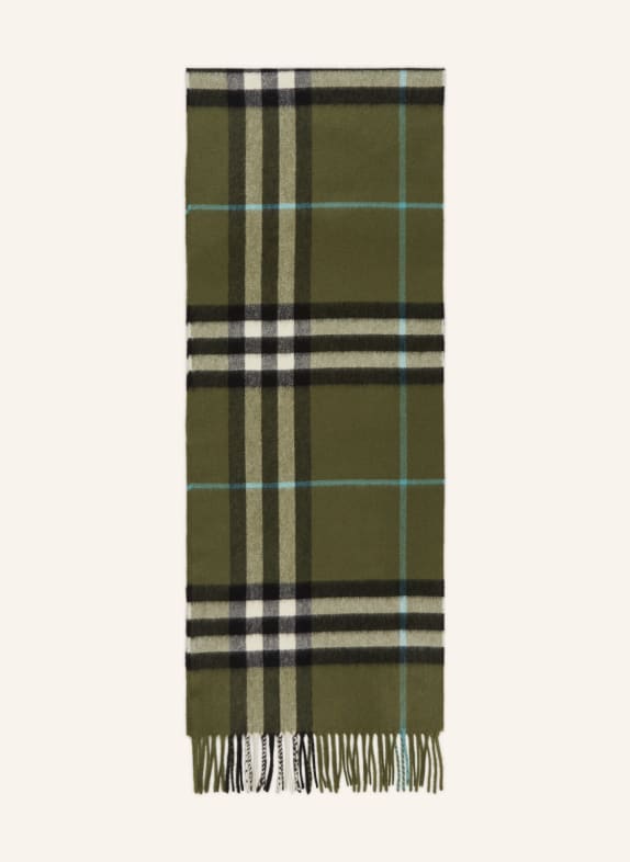 BURBERRY Cashmere scarf GREEN/ BLACK/ TURQUOISE
