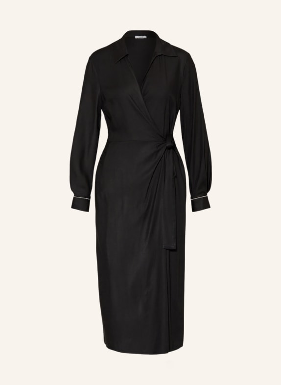 PESERICO Wrap dress BLACK/ SILVER