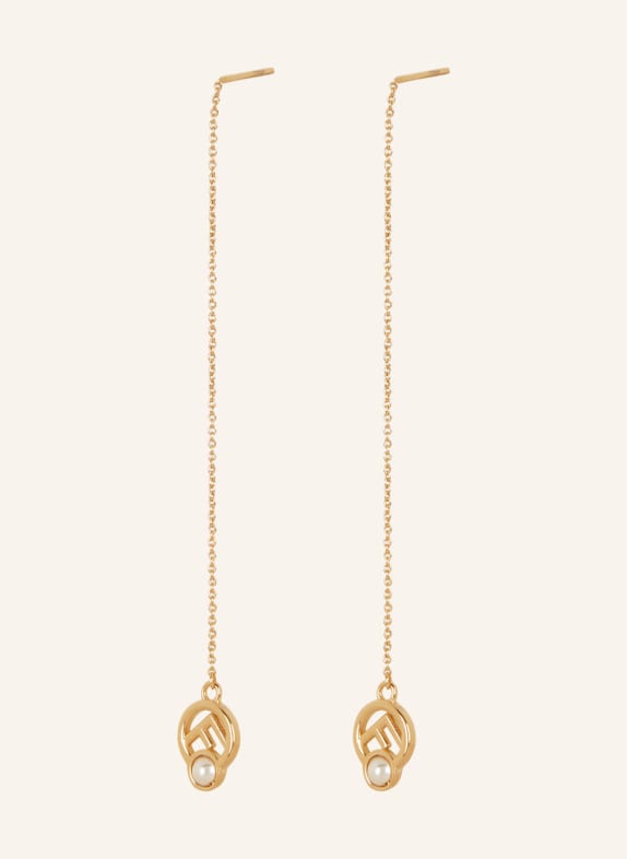 FENDI Dangle earrings GOLD/ WHITE