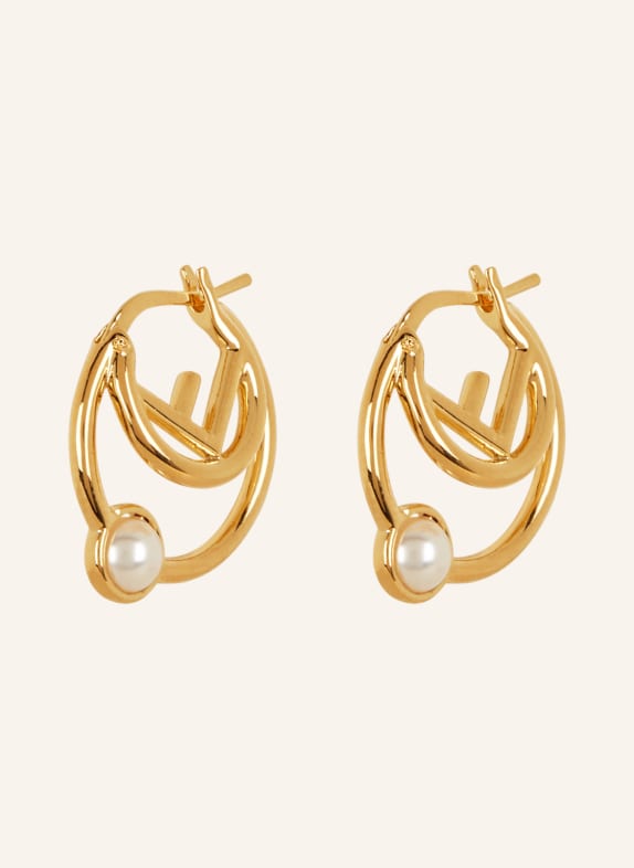 FENDI Earrings GOLD/ WHITE