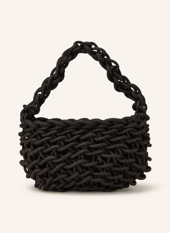 alienina Handtasche LOTTE mit Glitzergarn SCHWARZ