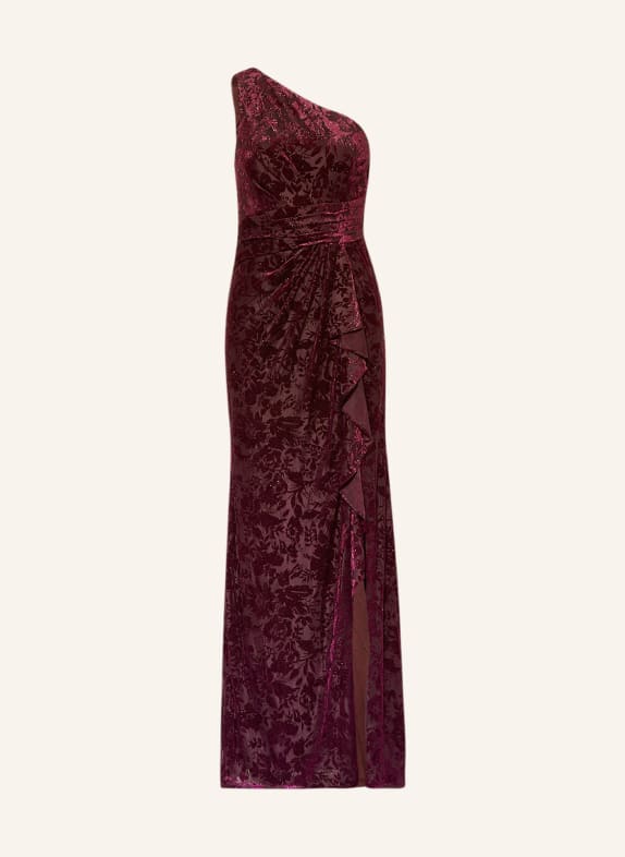 ADRIANNA PAPELL Abendkleid aus Samt mit Glitzergarn DUNKELROT