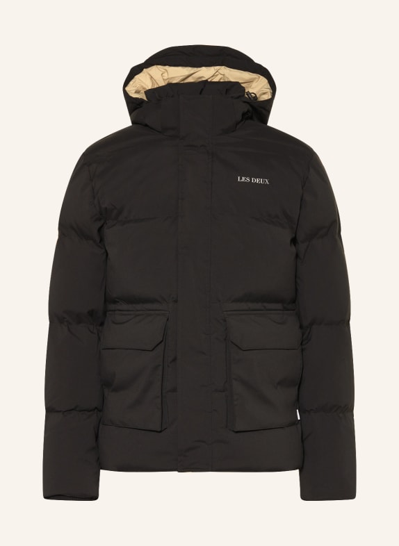 LES DEUX Down jacket MADDOX with detachable hood BLACK