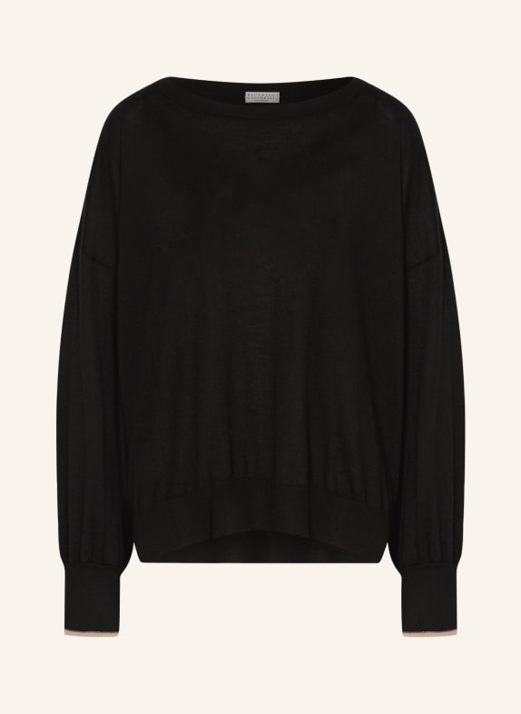 BRUNELLO CUCINELLI Sweater with cashmere and silk BLACK
