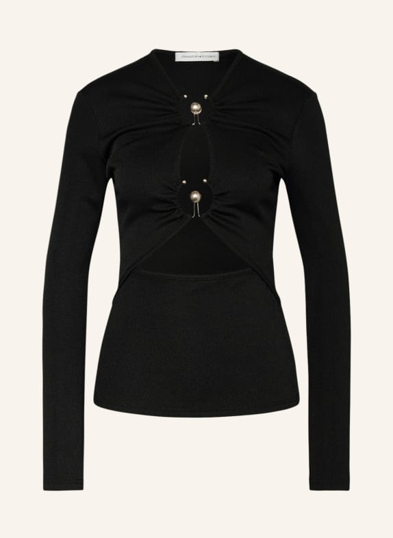CHRISTOPHER ESBER Long sleeve shirt ORBIT with cut-outs BLACK