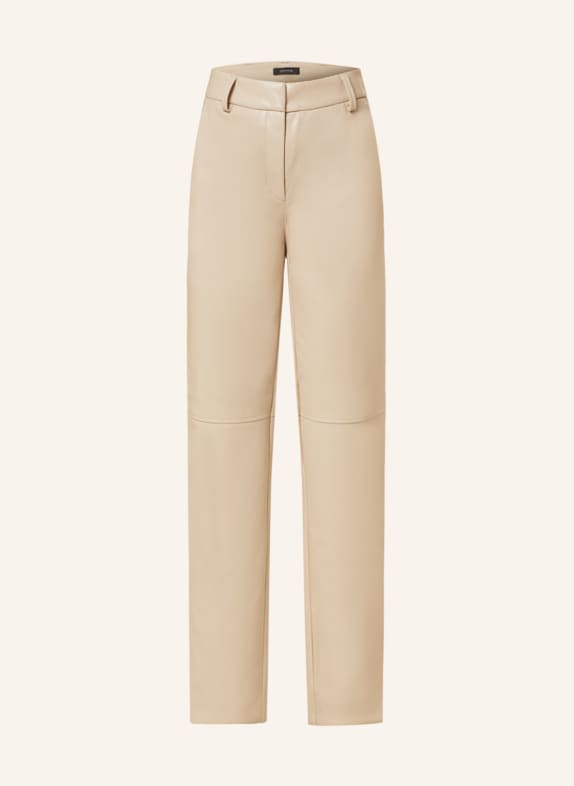 comma Pants in leather look LIGHT BROWN