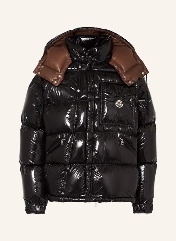 MONCLER Down jacket PRESENT KARAKORUM with detachable hood and sleeves BLACK
