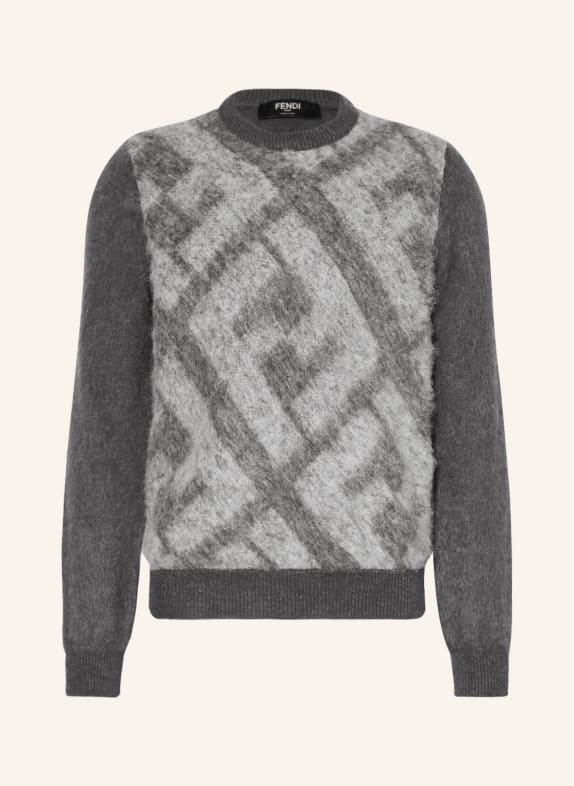 FENDI Sweater with mohair GRAY/ LIGHT GRAY