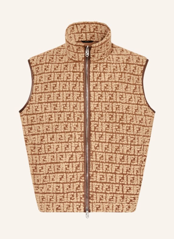 FENDI Bouclé vest BEIGE/ BROWN