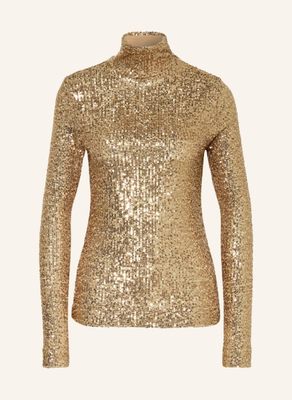 SLY 010 Long sleeve shirt ROYAL with sequins GOLD