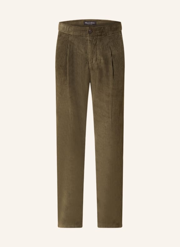 Marc O'Polo Corduroy trousers OSBY in jogger style tapered fit KHAKI