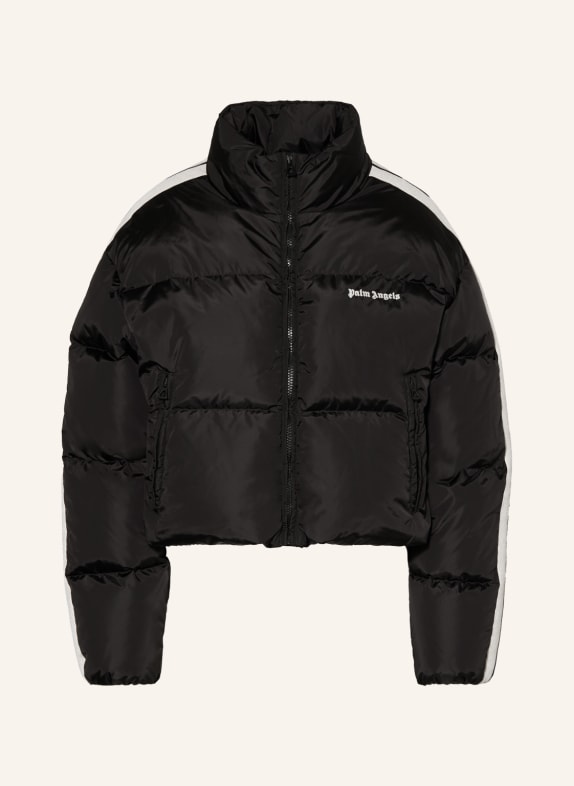 Palm Angels Down jacket with tuxedo stripes BLACK