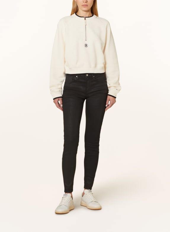 TOMMY HILFIGER Sweat-Troyer ECRU / SCHWARZ