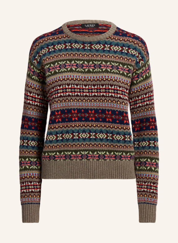 LAUREN RALPH LAUREN Pullover DUNKELROT/ HELLGRAU/ PINK