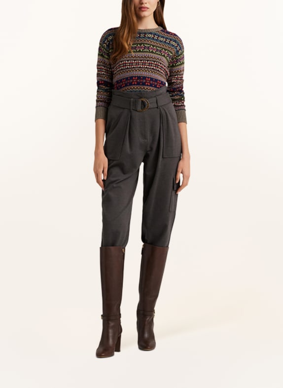 LAUREN RALPH LAUREN Pullover DUNKELROT / HELLGRAU / PINK