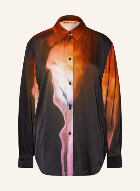 STINE GOYA Shirt blouse SOPHIA BLACK/ DARK ORANGE/ PURPLE