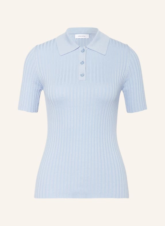 darling harbour Knitted polo shirt LIGHT BLUE