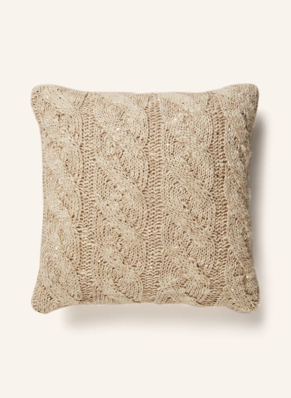 BRUNELLO CUCINELLI Decorative cushion with linen and silk BEIGE